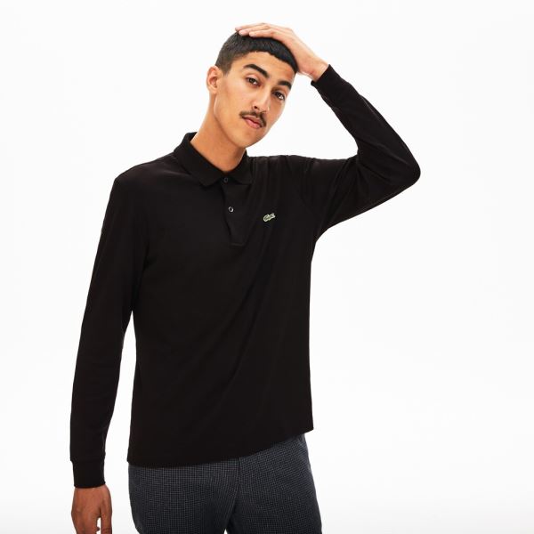 Lacoste Regular Fit Cotton Polo - Polo Pánské Černé | CZ-okxxD2